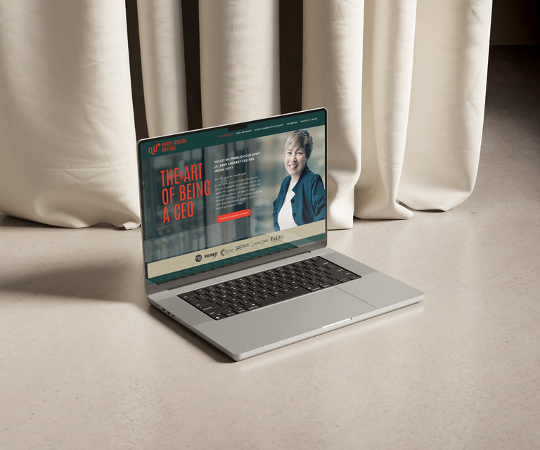 Website von The Art of Being a CEO auf einem Laptop